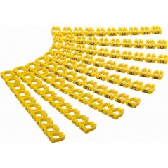 Goobay 72518 Cable Markers - 90 Yellow PVC Labels for Efficient Organization & Easy Identification